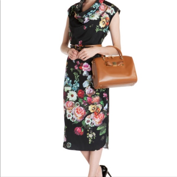 Ted Baker Dresses & Skirts - Ted baker oil painting dress with cowl neck